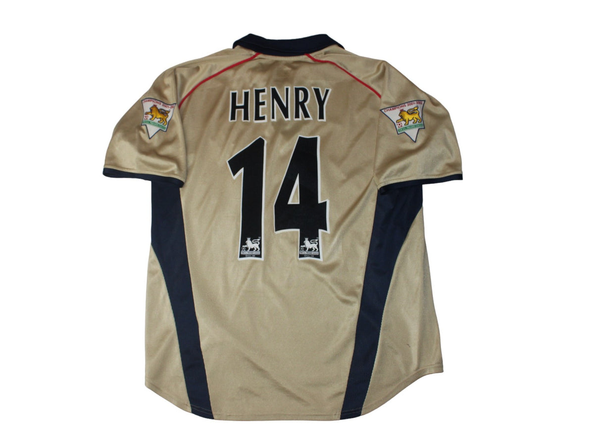 HENRY #14 - ARSENAL 2002/03 THIRD SHIRT - GOLD - 02 - NIKE 