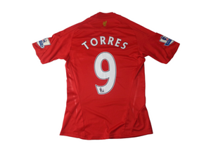 TORRES #9 - LIVERPOOL 2008/10 HOME SHIRT - ADIDAS - SIZE SMALL BOYS
