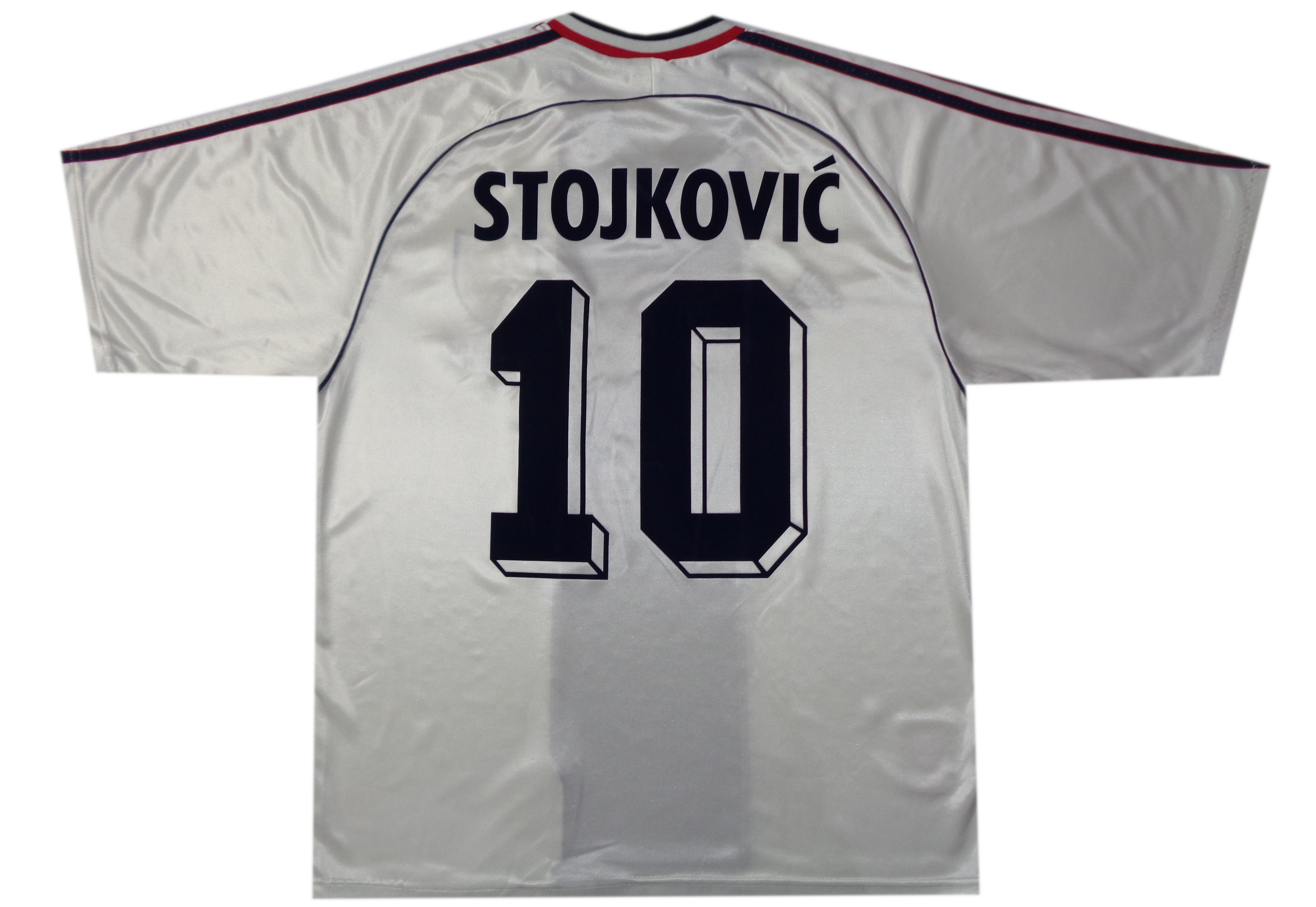 STOJKOVIC #10 - YUGOSLAVIA 1998 WORLD UP AWAY SHIRT - ADIDAS - SIZE LARGE