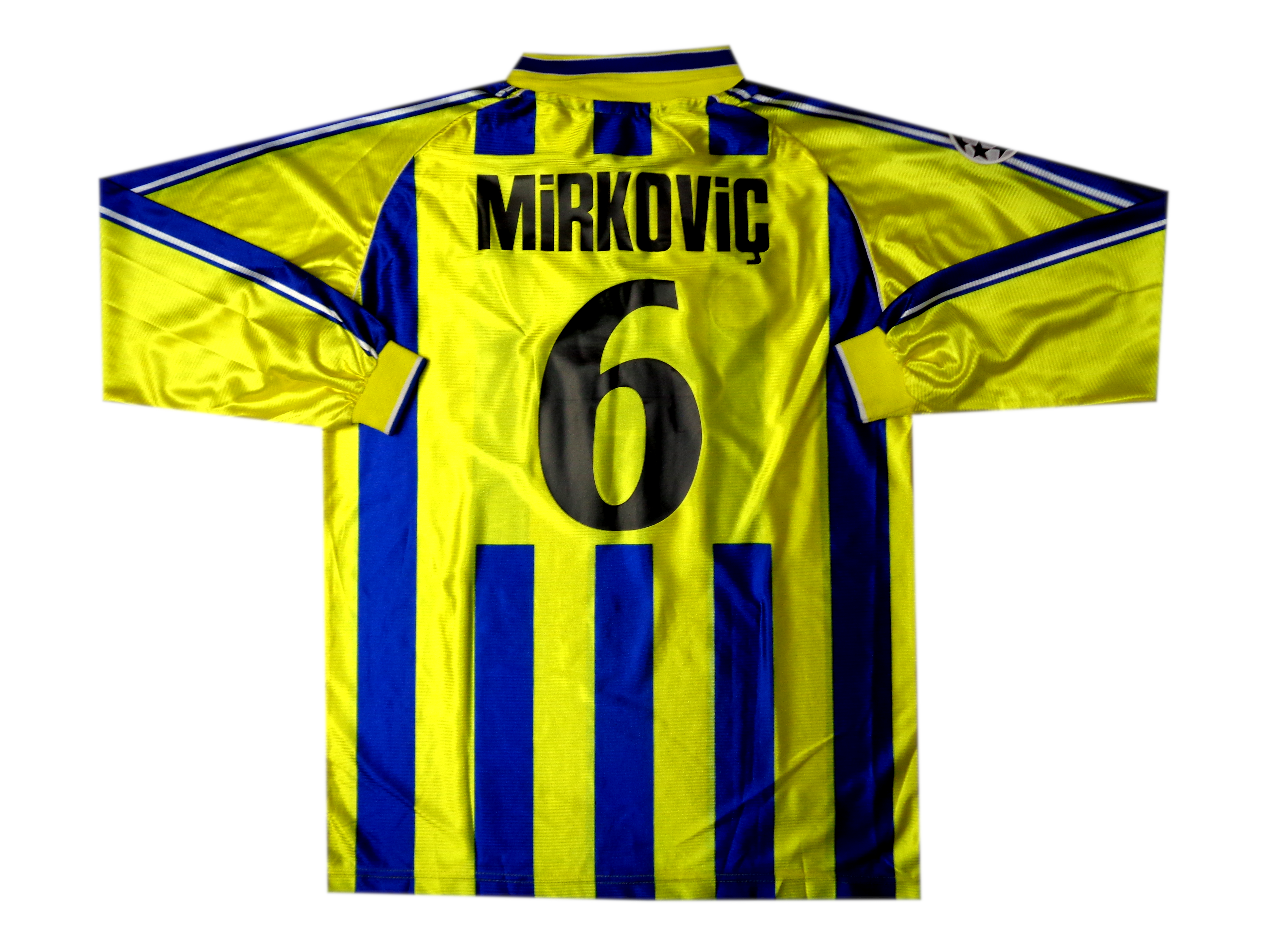 MIRKOVIC #6 - FENERBAHCE SK 2001/02 - CHAMPIONS LEAGUE LONG SLEEVE SHIRT - SIZE XL